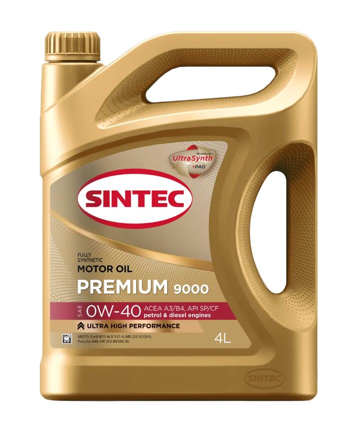 Sintec PREMIUM 9000 0W40 SP/CF A3/B4 4л