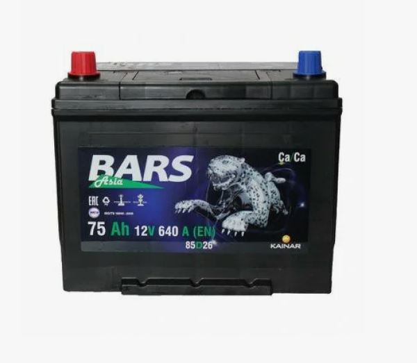 Аккумулятор BARS Asia 75 Ач (85D26R) пр.п.